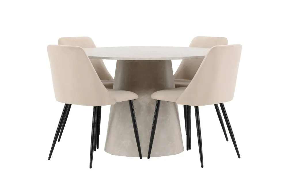 Matgrupp Venture Home Lanzo Runt 120 cm med 4st Night Stolar