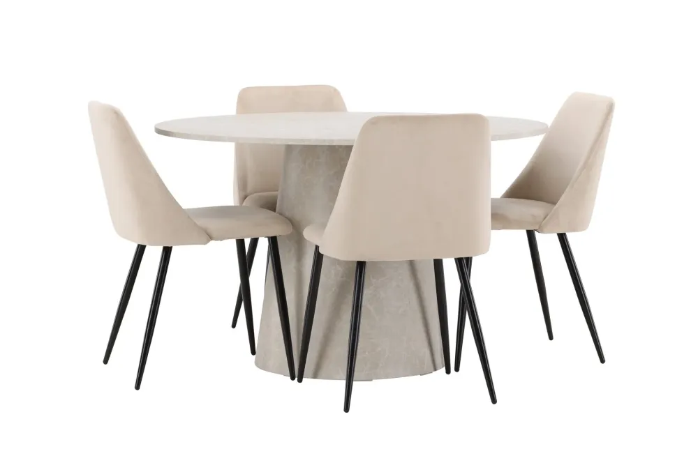 Matgrupp Venture Home Lanzo Runt 120 cm med 4st Night Stolar