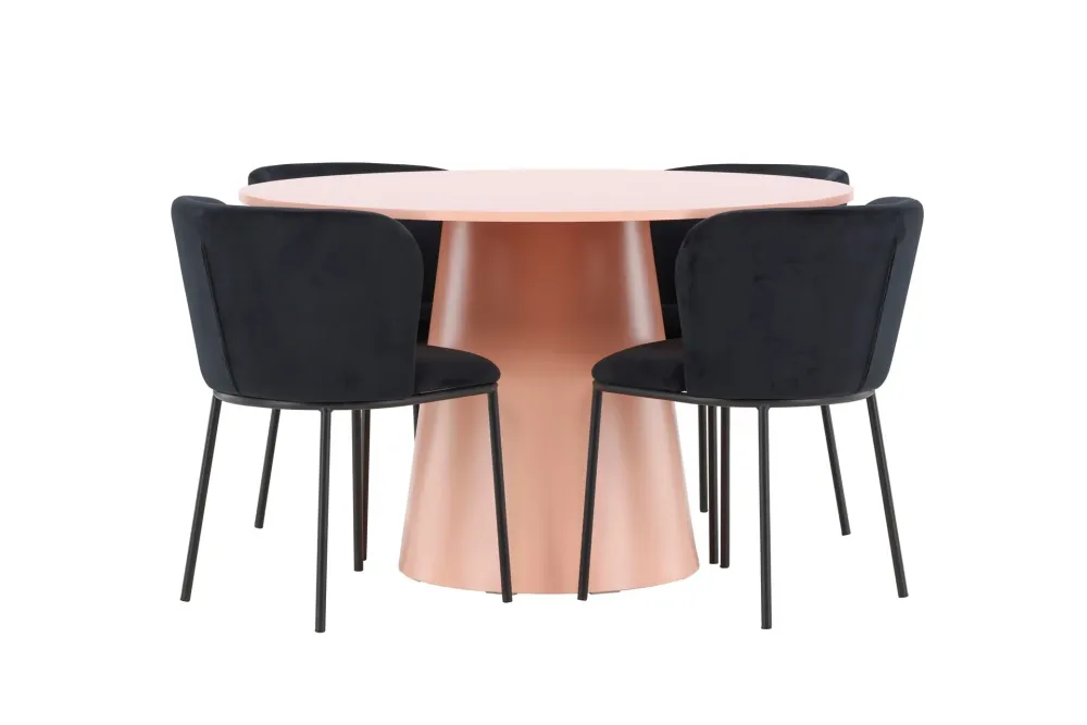 Matgrupp Venture Home Lanzo Runt 120 cm Rodnad med 4st Edina Stolar