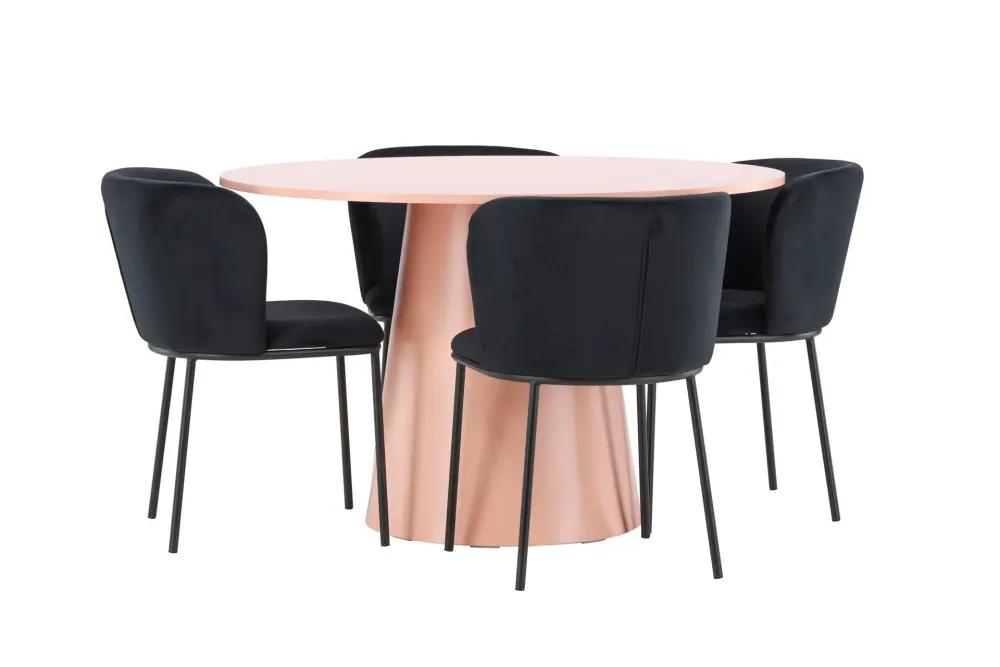 Matgrupp Venture Home Lanzo Runt 120 cm Rodnad med 4st Edina Stolar