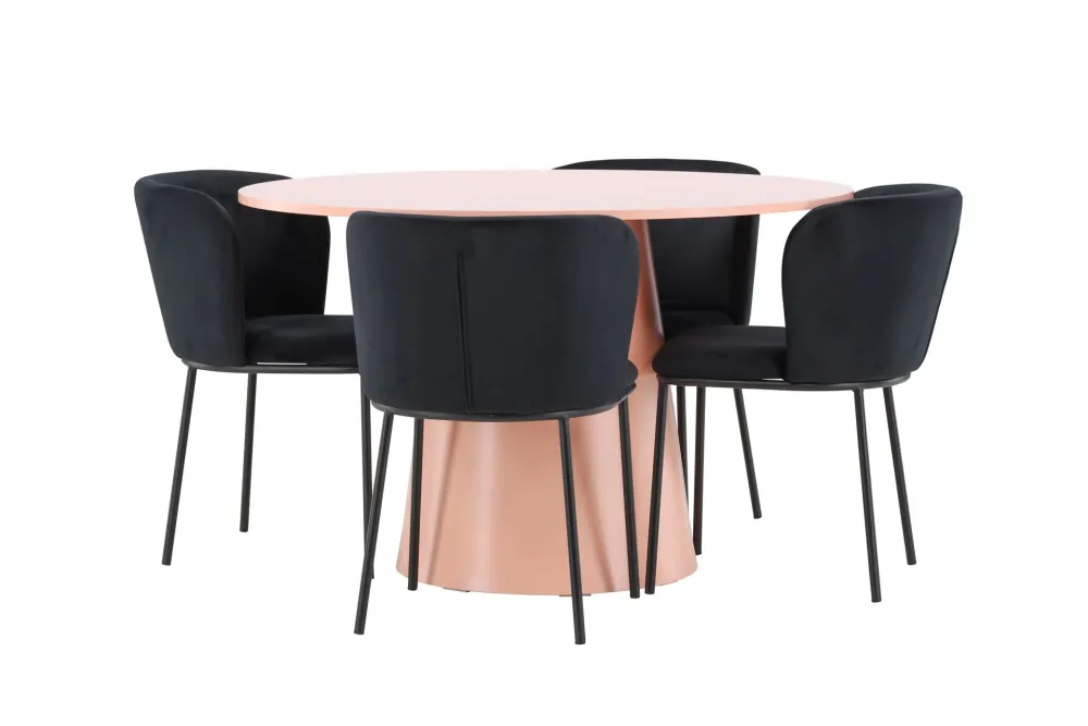 Matgrupp Venture Home Lanzo Runt 120 cm Rodnad med 4st Edina Stolar