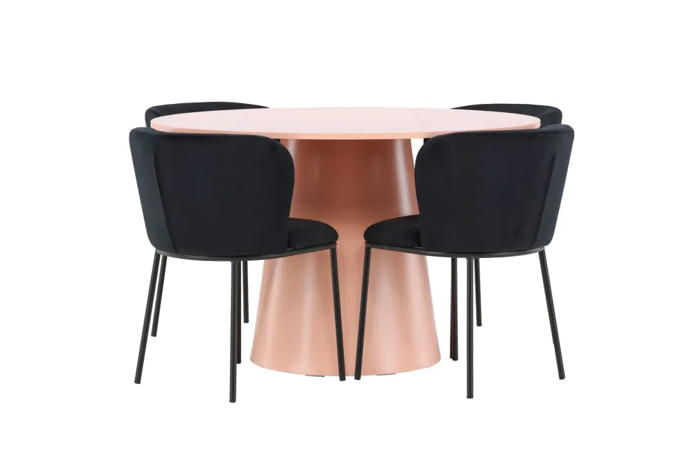 Matgrupp Venture Home Lanzo Runt 120 cm Rodnad med 4st Edina Stolar