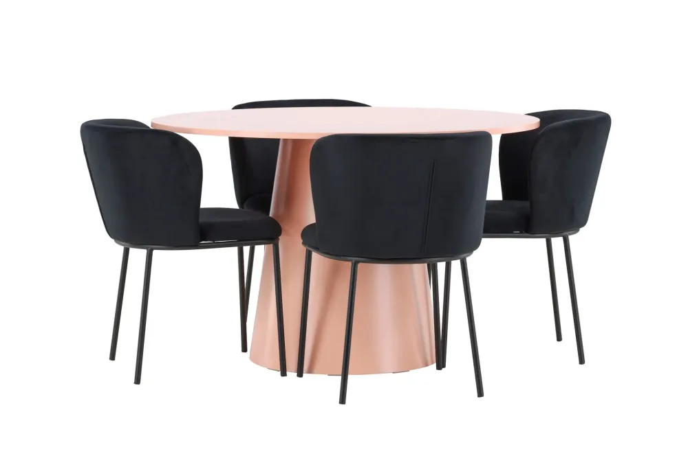 Matgrupp Venture Home Lanzo Runt 120 cm Rodnad med 4st Edina Stolar