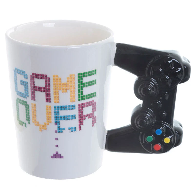 Game Over Handtag Mugg i Spelkontroller Form
