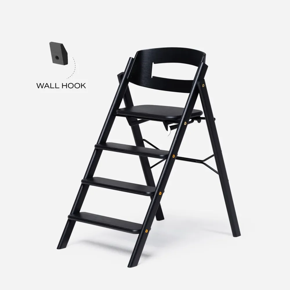 KAOS Black Klapp Wall Hook Timber + Recycled Stol