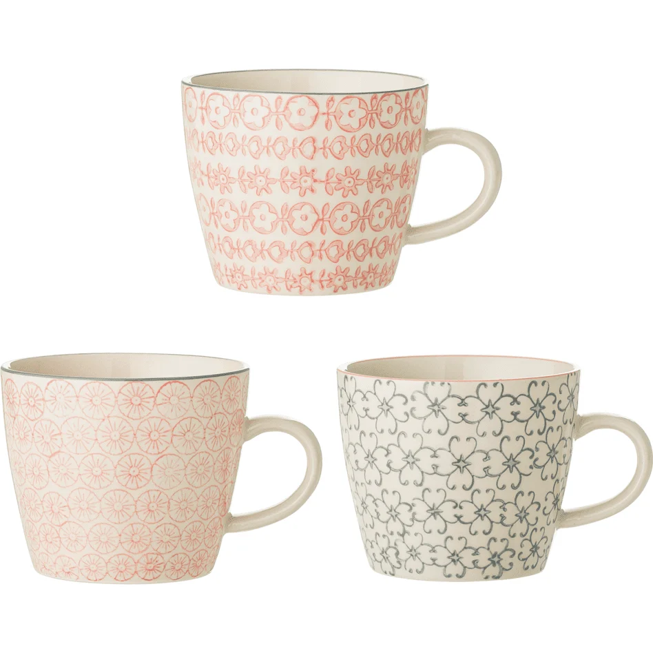 Bloomingville Cécile Mugg Rose I Stengods 3 Dels Ordna 30 cl