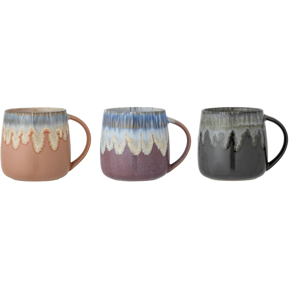 Bloomingville Cloe Mugg Kobolt I Stengods 3 Set 38 cl