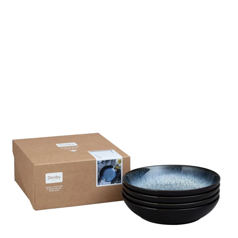 Denby Halo Pastaskål 4-pack Blå-svart