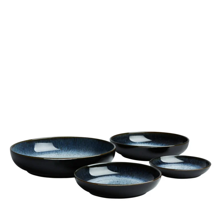 Denby Halo Serveringsskål 4-pack Blå-svart