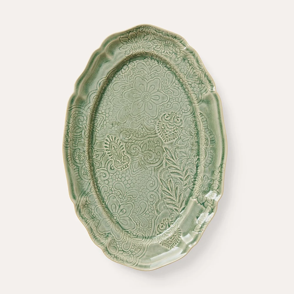 Large Oval Serving Plate Antique