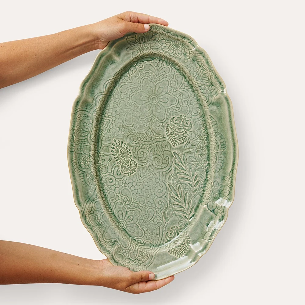 Large Oval Serving Plate Antique