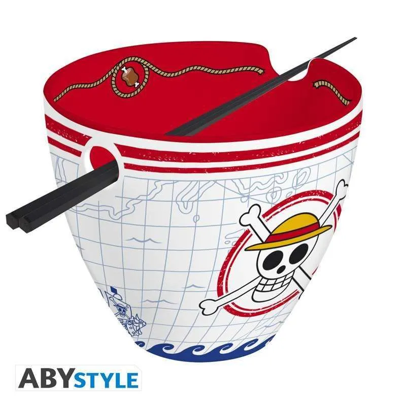 One Piece Monkey D. Luffy Ramen Skål med Ätpinnar