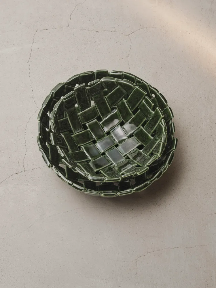 Plait Bowl - Ø30 - Emerald Forest