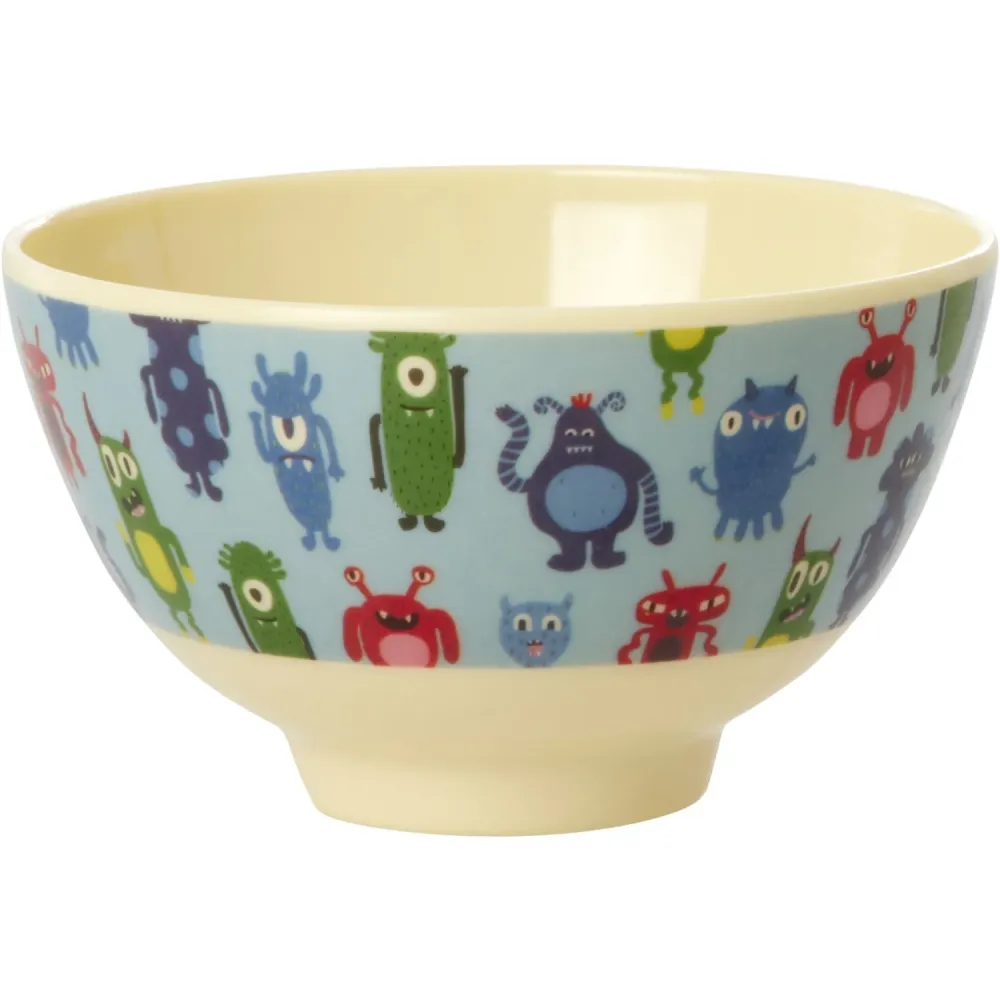 Rice Melamine Skål Med Monsters Print - Liten - 300 Ml