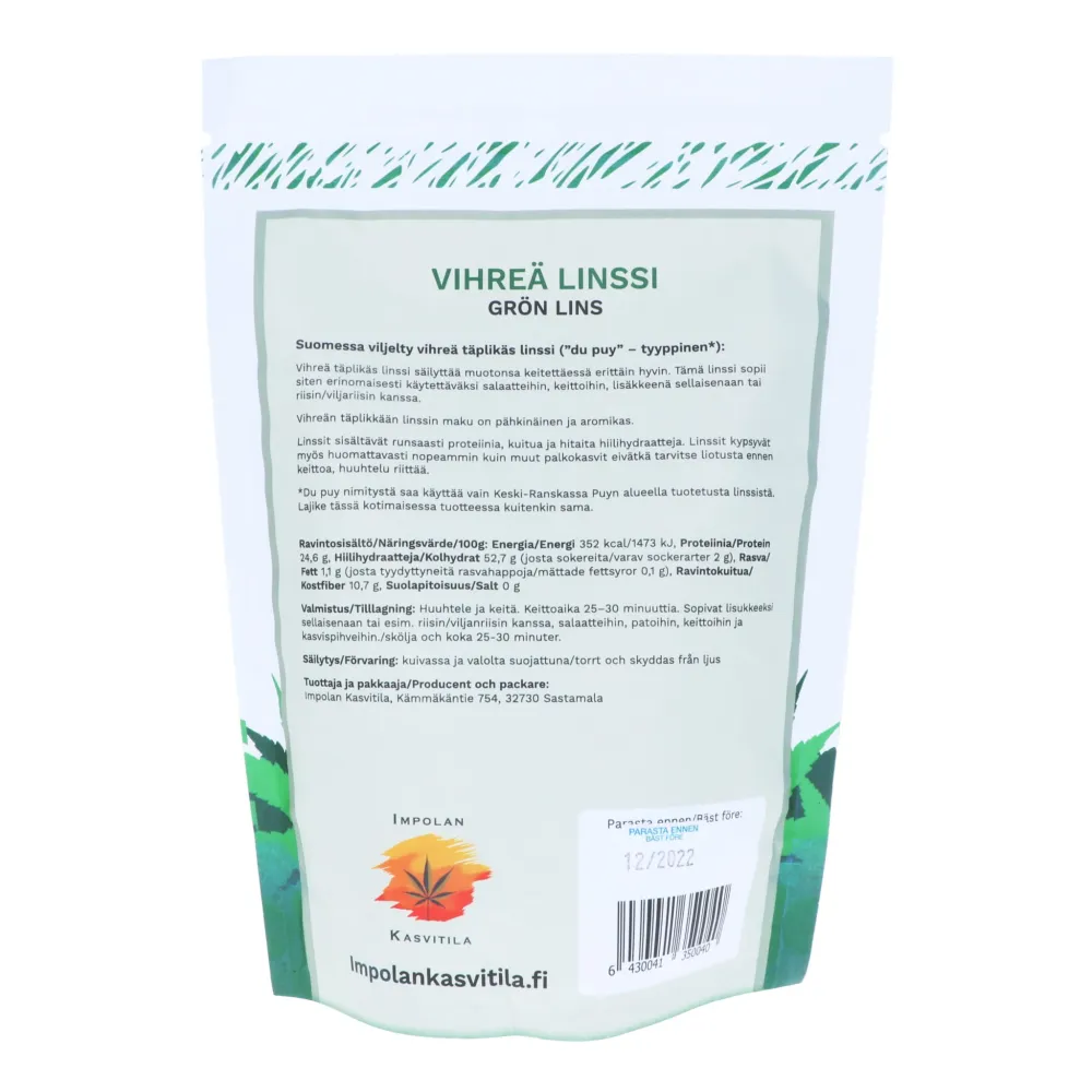 Gröna linser, 350 g