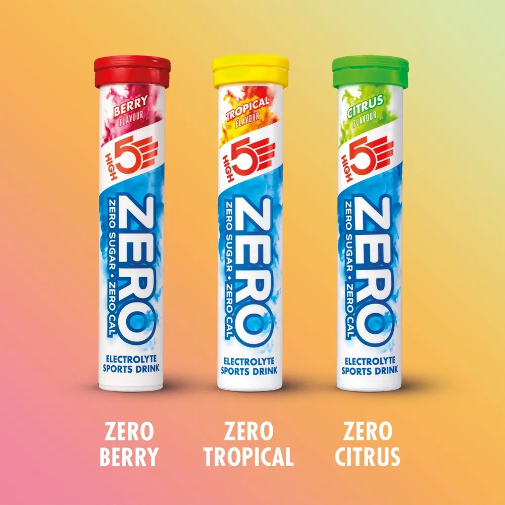 3x20 Pack High5 ZERO Hydration Elektrolyt Frukt Röd/Citron/Tropisk Sugtabletter