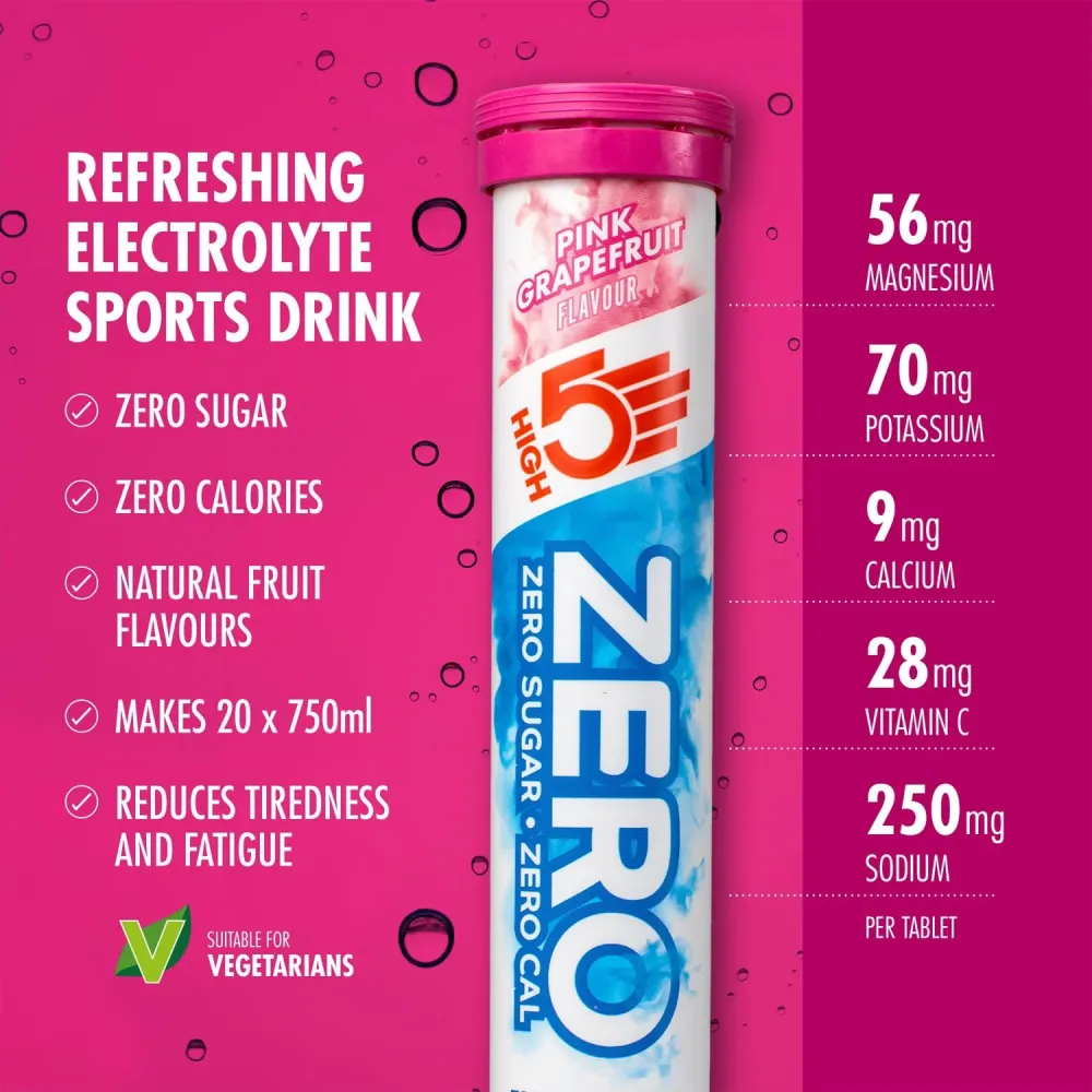 Elektrolyt vätsketabletter High5 ZERO (x20) Grapefrukt