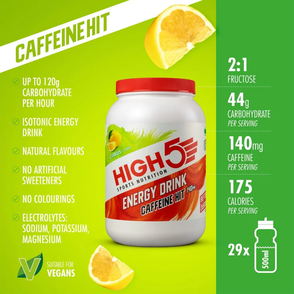 Energidryck High5 ENERGY DRINK CAFFEINE HIT (1,4 kg) Lemon