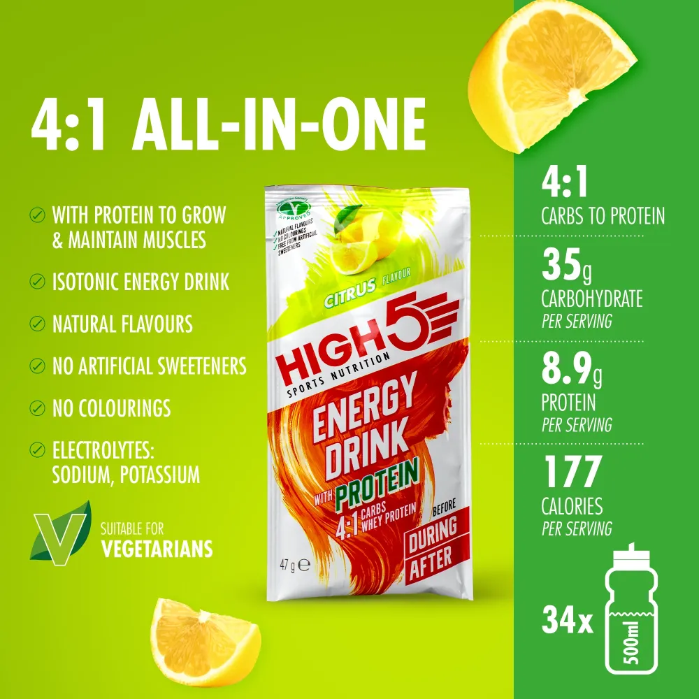 Energidryck High5 ENERGY DRINK PROTEIN (47 g) Citron