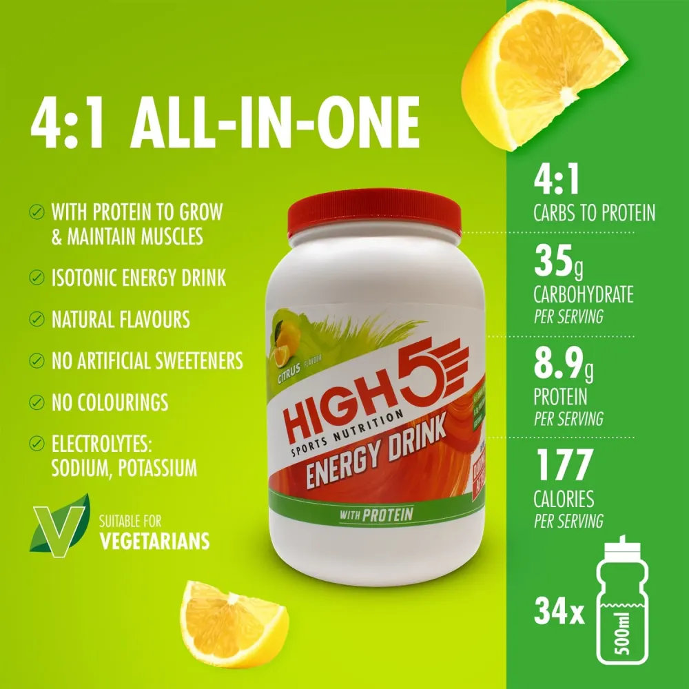 Energidryck High5 ENERGY DRINK PROTEIN (1,6 kg) Citron