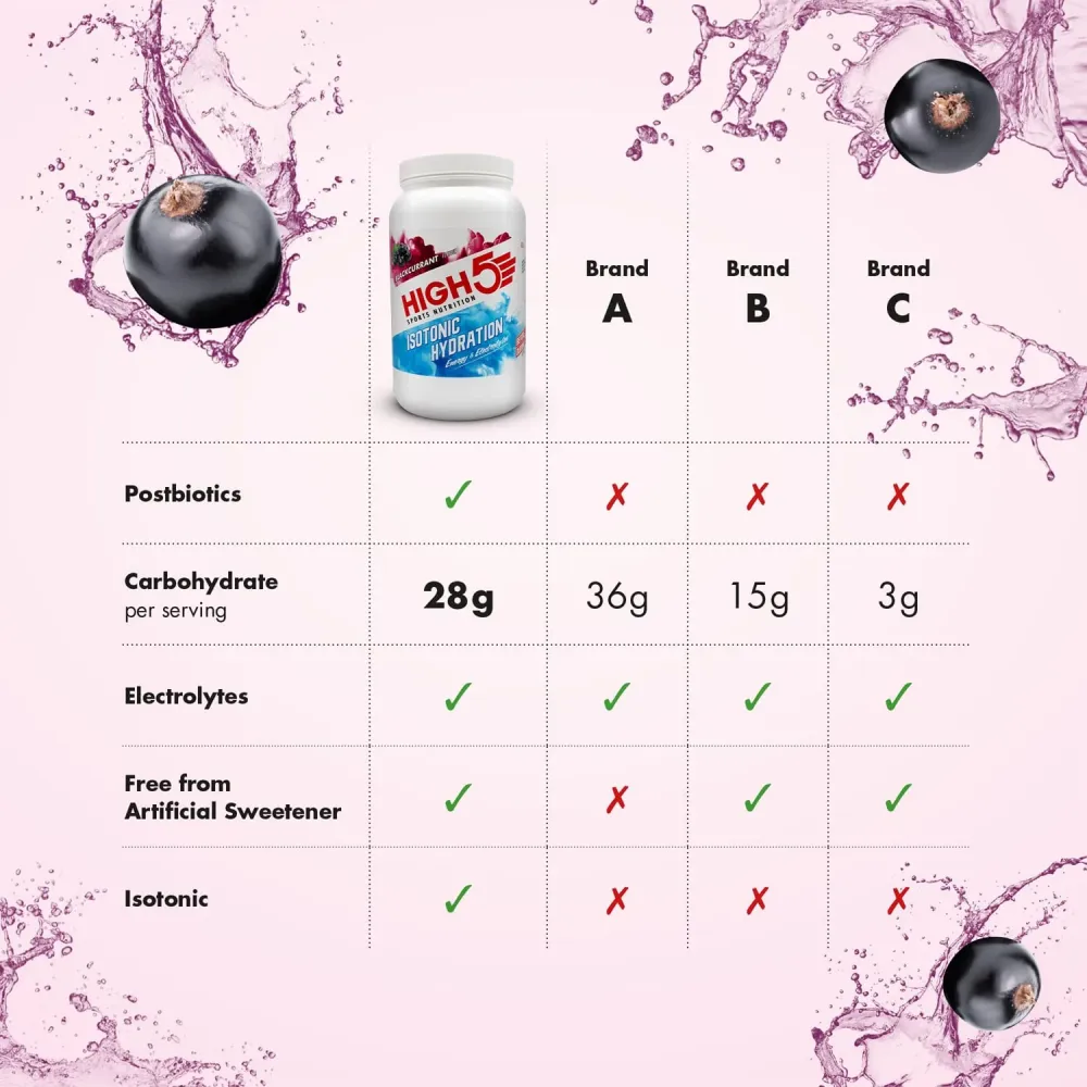 Energidryck High5 ISOTONIC (1,23 kg) Svartvinbär
