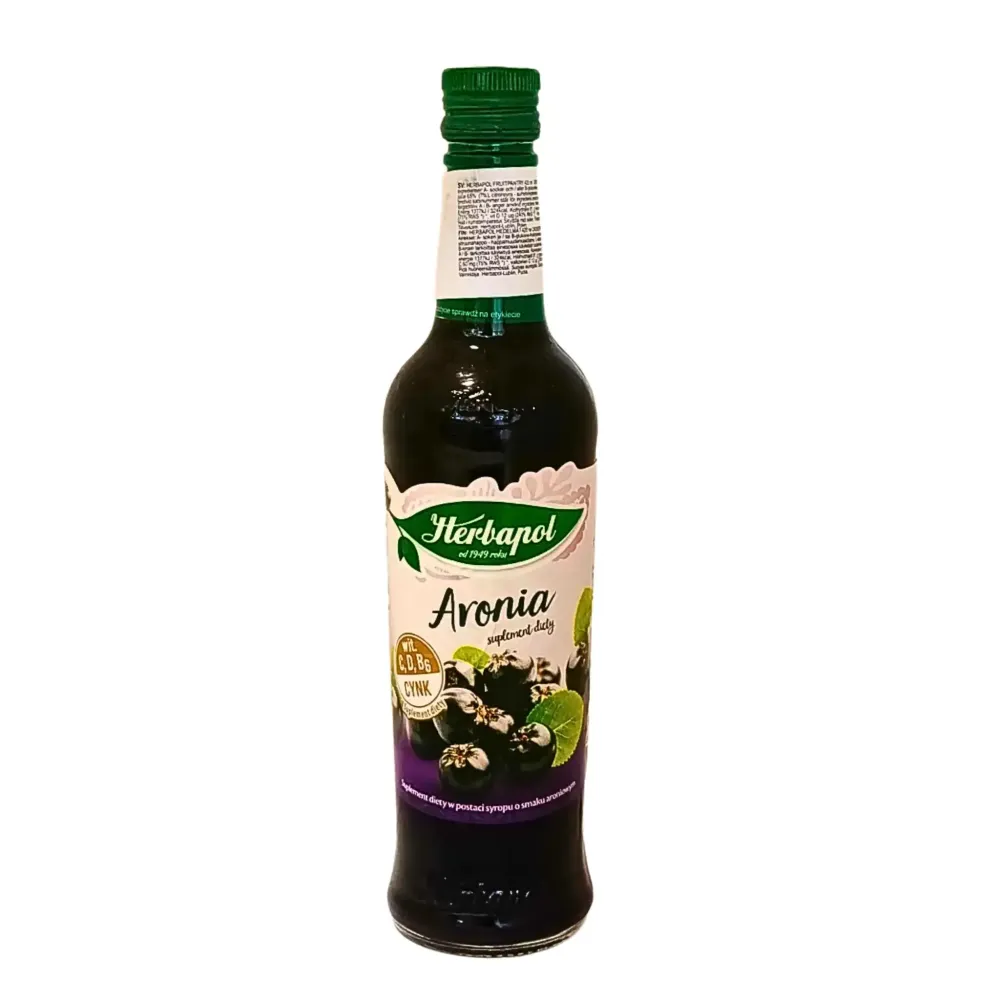 Herbapol Aroniassirap 420ml – Naturlig sirap i glasflaska