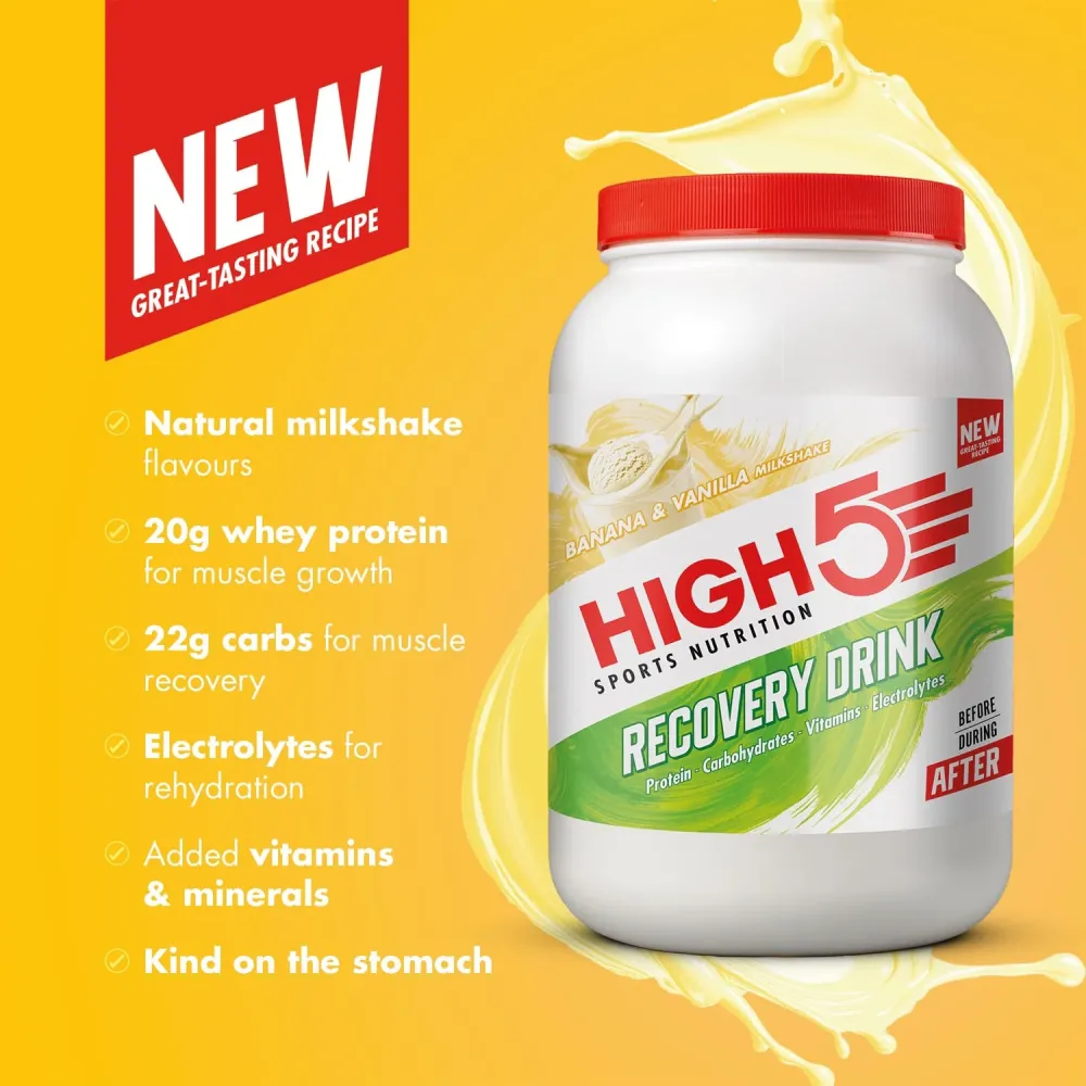 Återhämtningsdryck High5 RECOVERY DRINK (1,6 kg) Banan Vanilj Milkshake