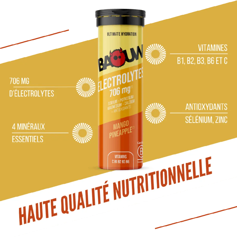 BAOUW Energidryck (Tube med 10 tabletter) Mango/Ananas