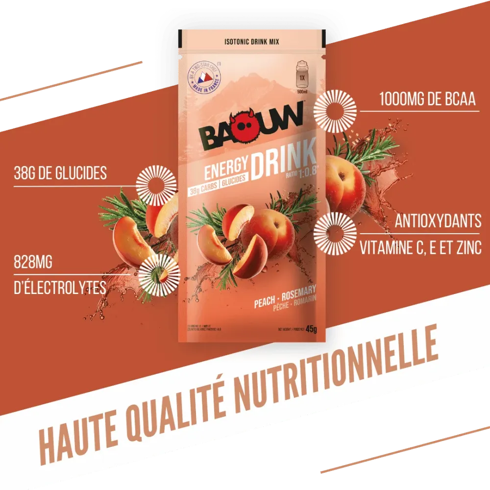 BAOUW ISOTONIC Energidryck (45g) Persika/Rosmarin