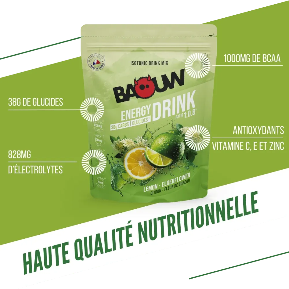 BAOUW ISOTONIC Energidryck (585g) Limefrukt/Elderblomma