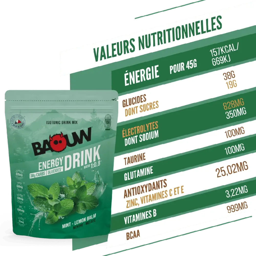 BAOUW ISOTONIC Energidryck (585g) Mint/Melissa