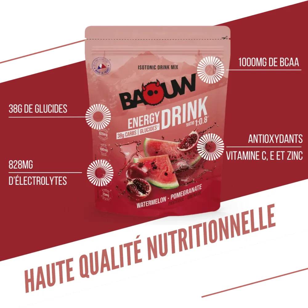 BAOUW ISOTONIC Energidryck (585g) Vattenmelon/Pomegranat