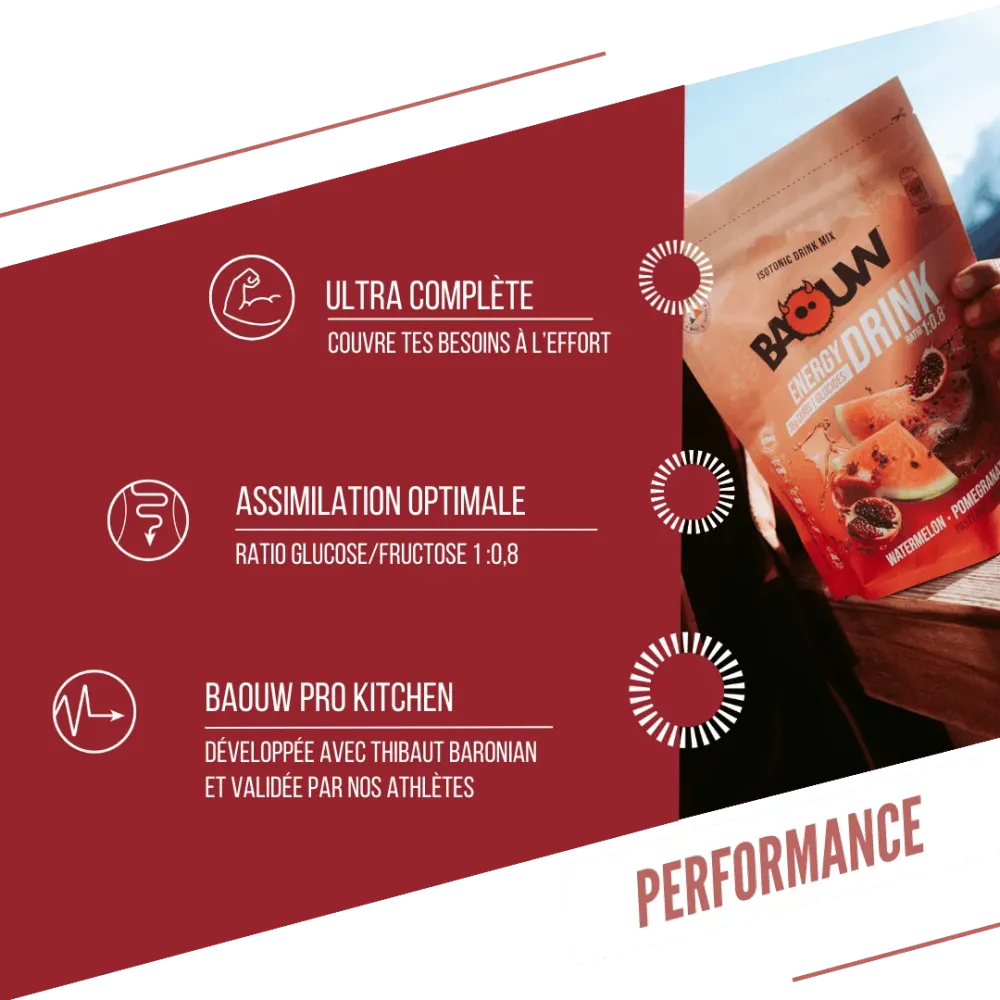 BAOUW ISOTONIC Energidryck (585g) Vattenmelon/Pomegranat