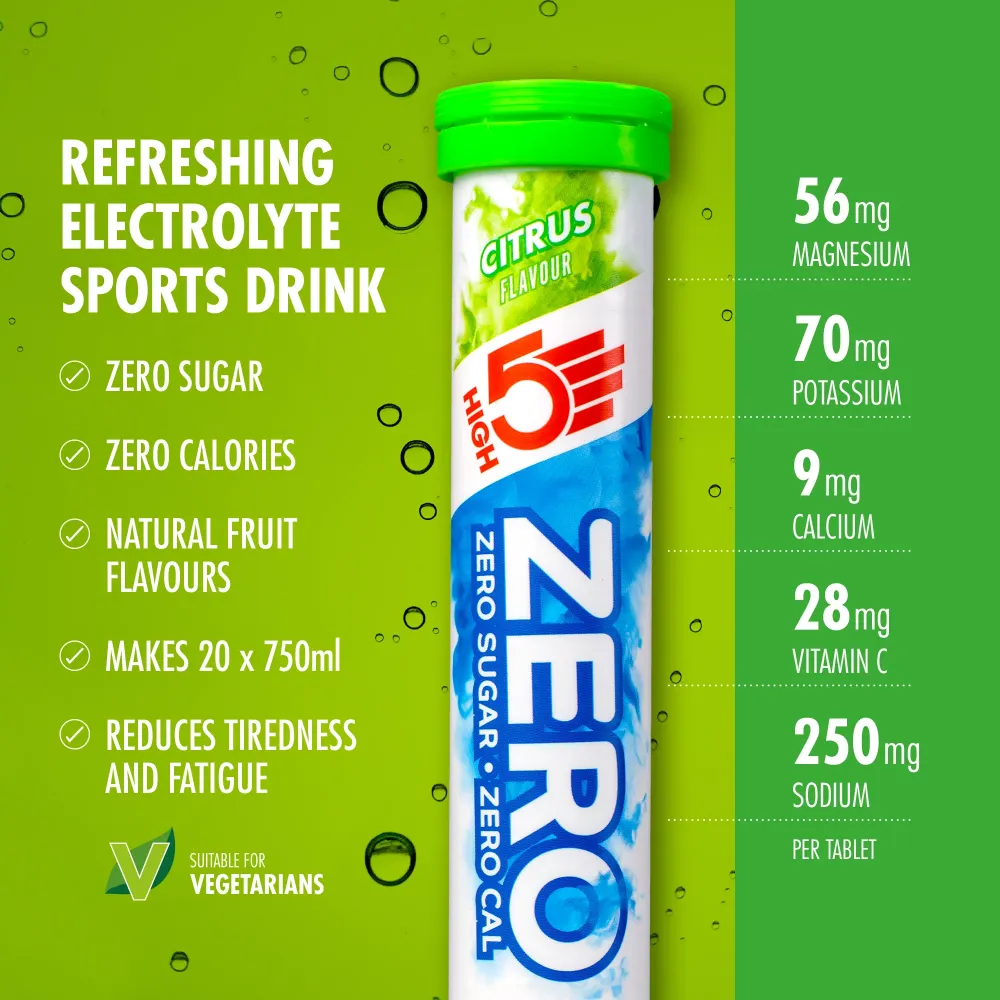 Elektrolyt vätsketabletter High5 ZERO (x20) Citron