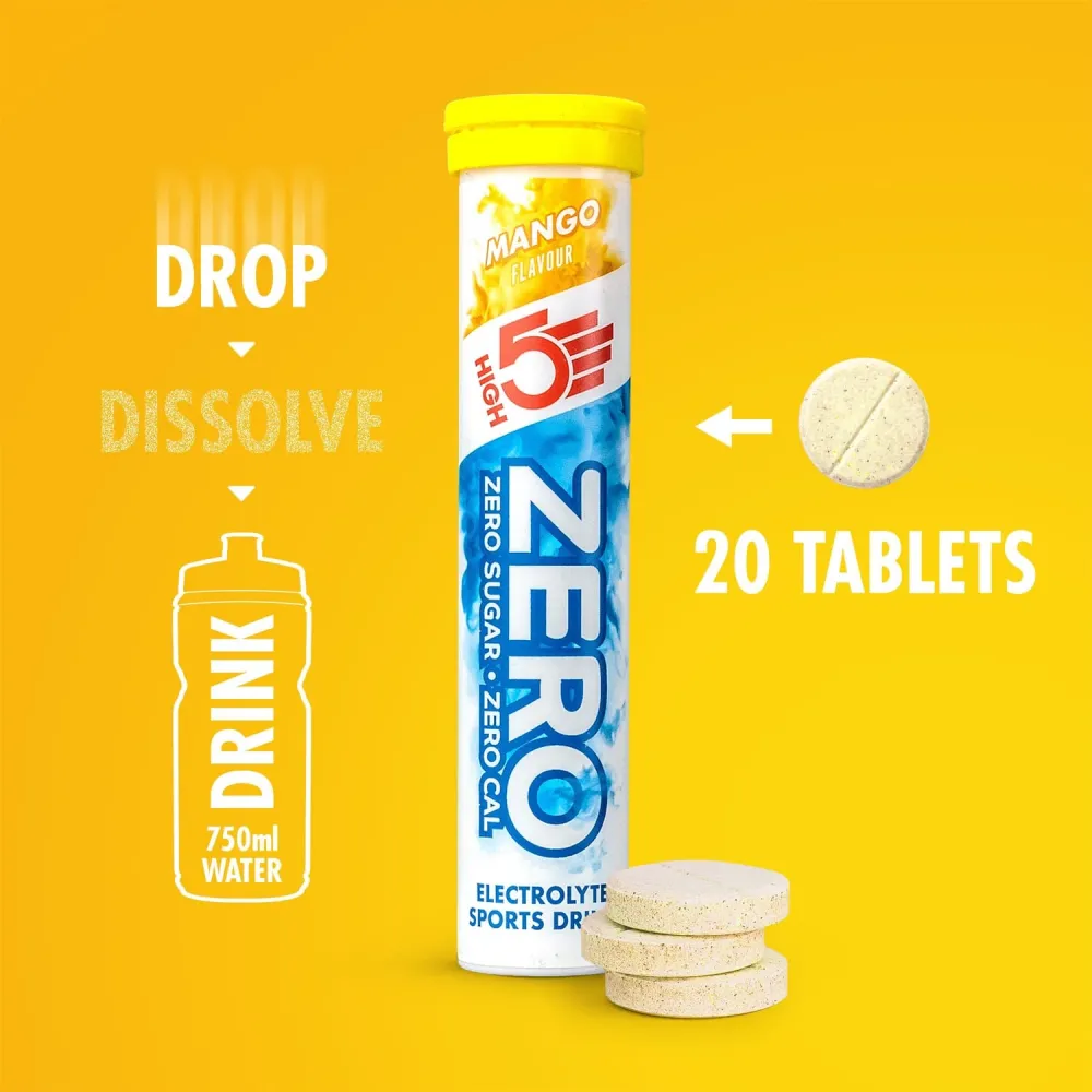Elektrolyt vätsketabletter High5 ZERO (x20) Mango