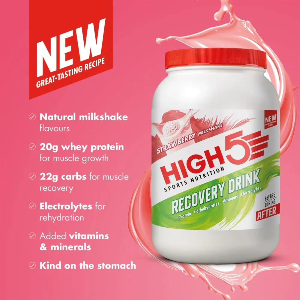 High5 RECOVERY DRINK (1,6 kg) Jordgubbsmilkshake