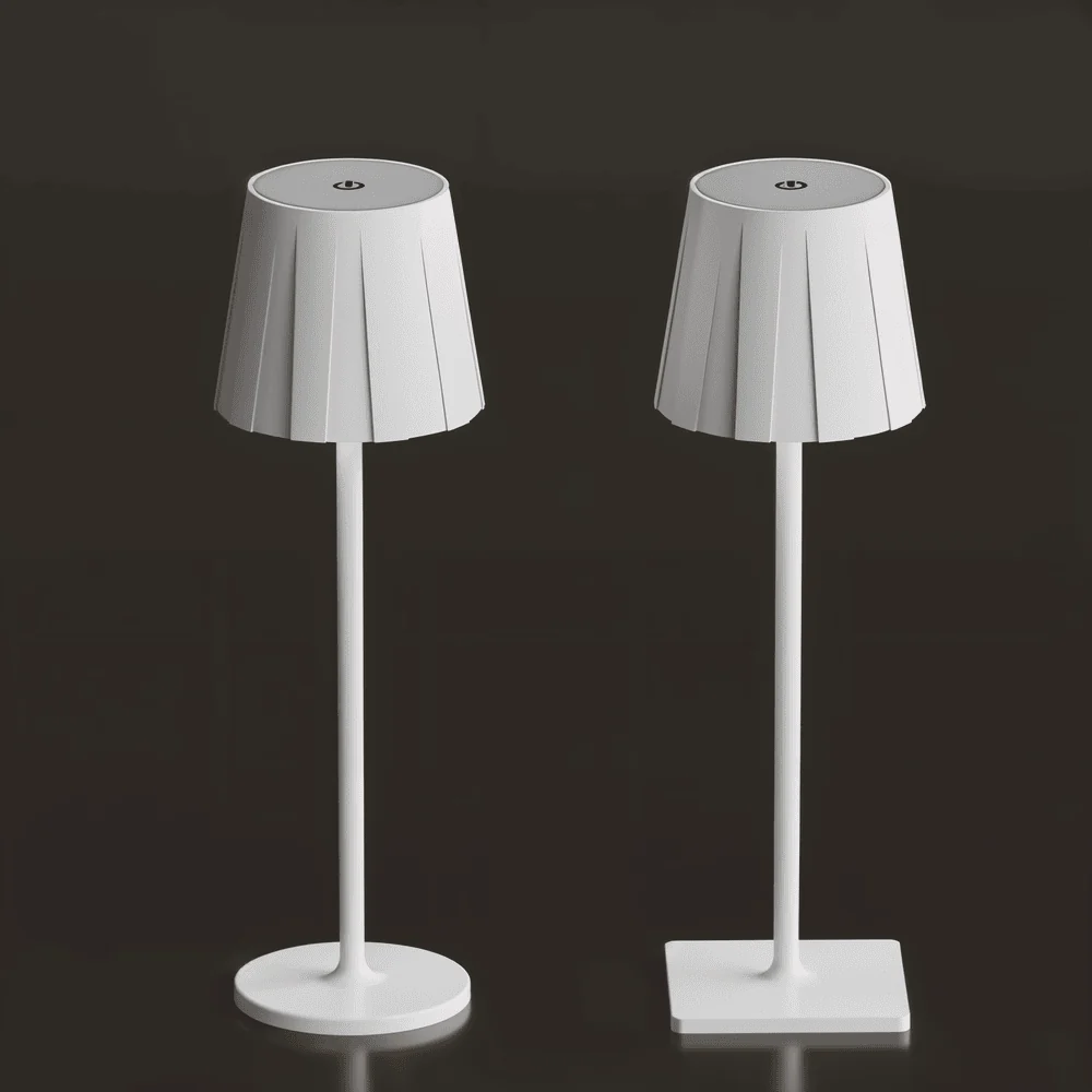 AcrylLume- Sladdlös LED-Bordslampa med Veckad Inspiration Vit
