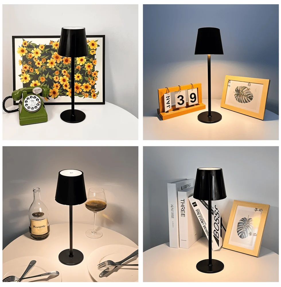 AcrylLume- Sladdlös LED-Bordslampa med Veckad Inspiration Vit