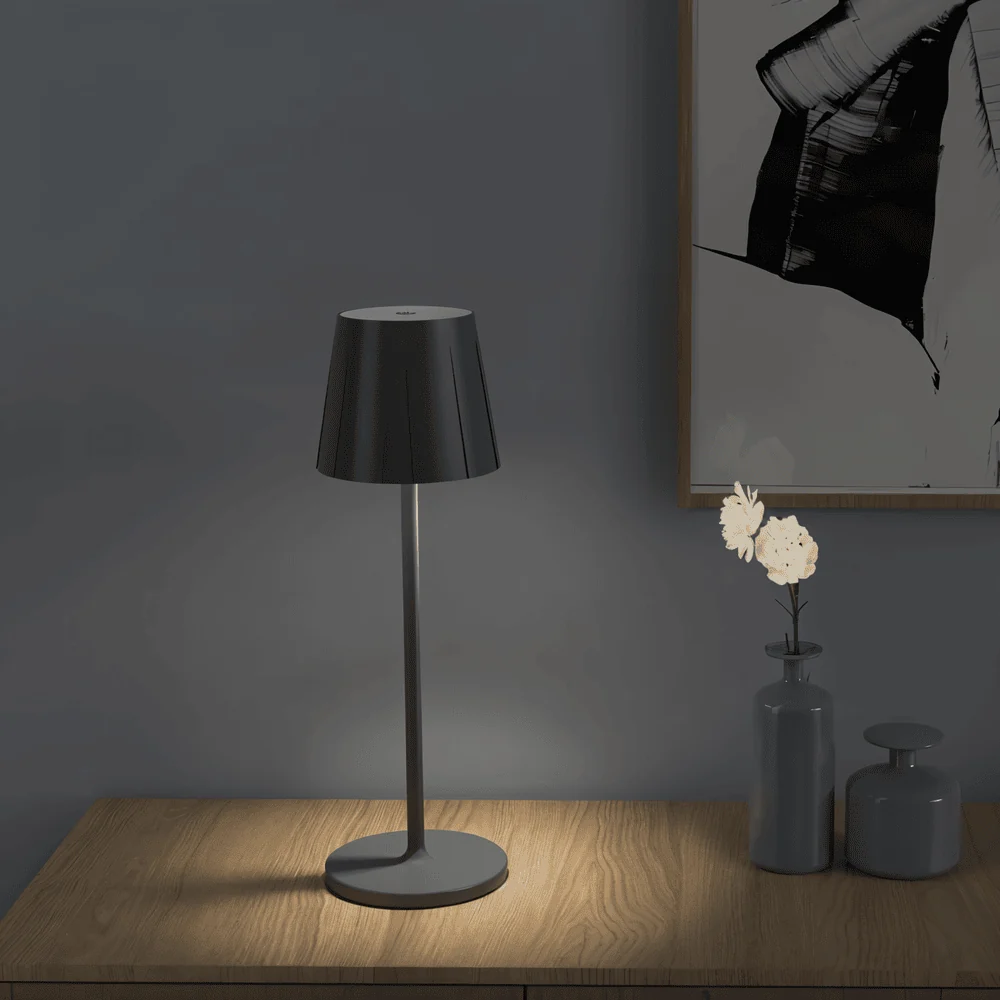 AcrylLume- Sladdlös LED-Bordslampa med Veckad Inspiration Vit