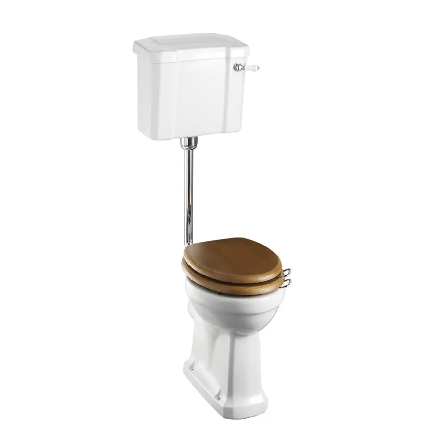 Burlington lågspolande WC med wall-attached cistern vit/krom Vit