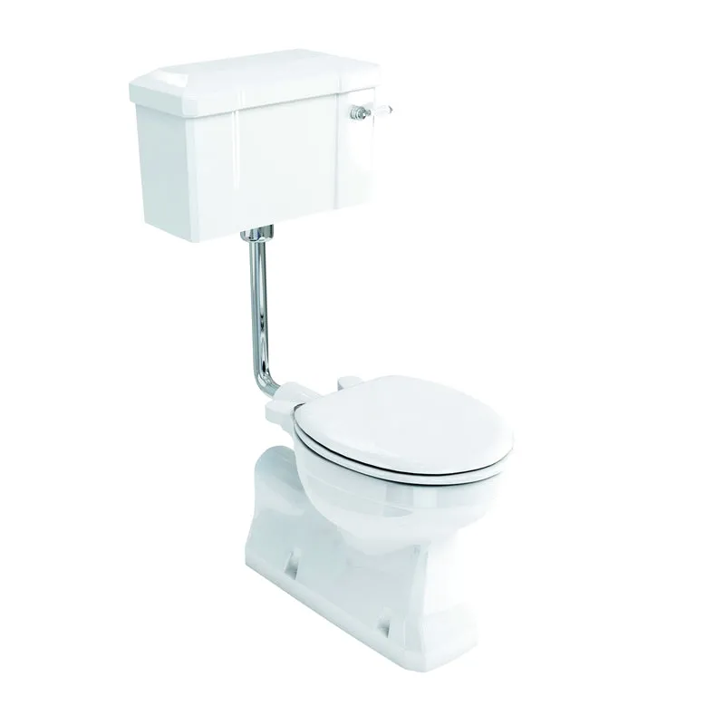 Burlington lågspolande WC med wall-fixed cistern vit/krom s-lås Vit