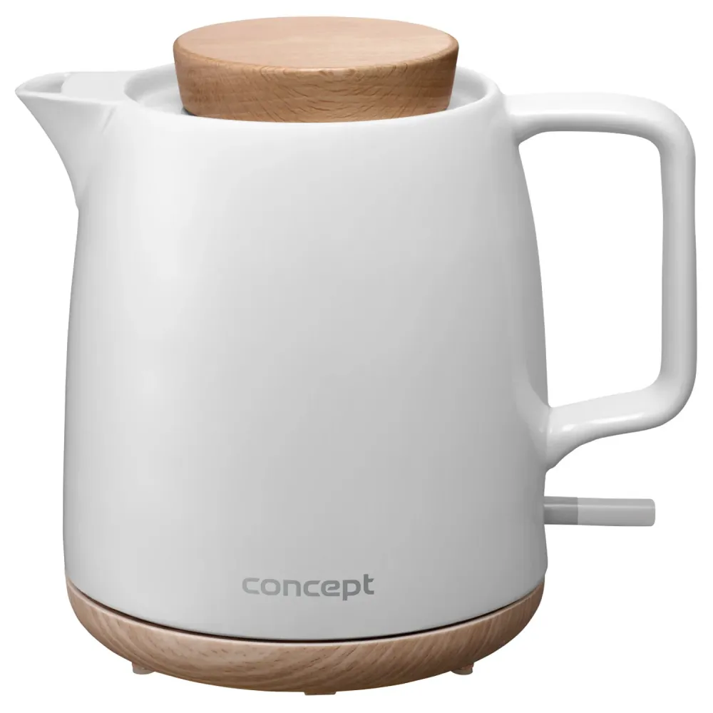 Concept elektrisk vattenkokare, kapacitet 1 liter, 1200 W, pärla, Strix-kontakt, kalkfilter, vridbar bas, RK0085
