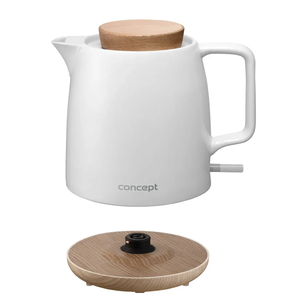 Concept elektrisk vattenkokare, kapacitet 1 liter, 1200 W, pärla, Strix-kontakt, kalkfilter, vridbar bas, RK0085