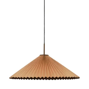 Dora Taklampa med Veckad Skärm, 60cm, Brun