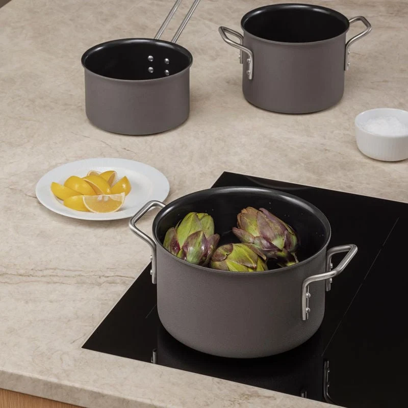 Eva Trio - Grey Line Wok 5 liter - Rostfritt stål - Slip-Let® beläggning