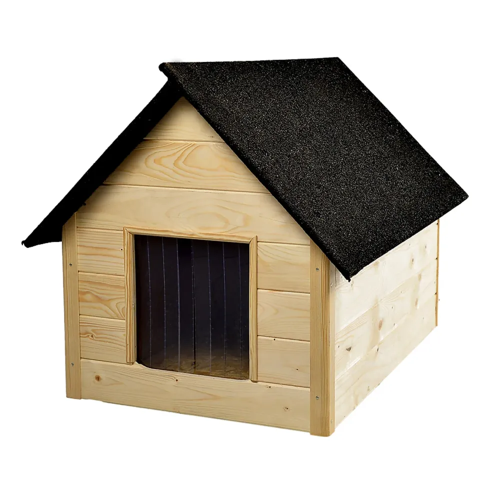 Hund- och kattskjul Woodok, isolerat, trä, spacious XL, självmontering och målning, impregnerad ek blekt