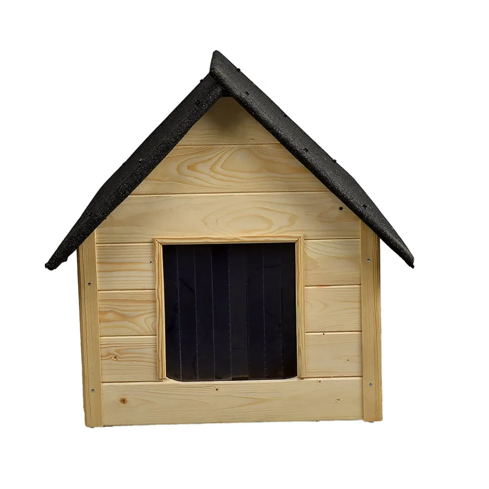Hund- och kattskjul Woodok, isolerat, trä, spacious XL, självmontering och målning, impregnerad ek blekt