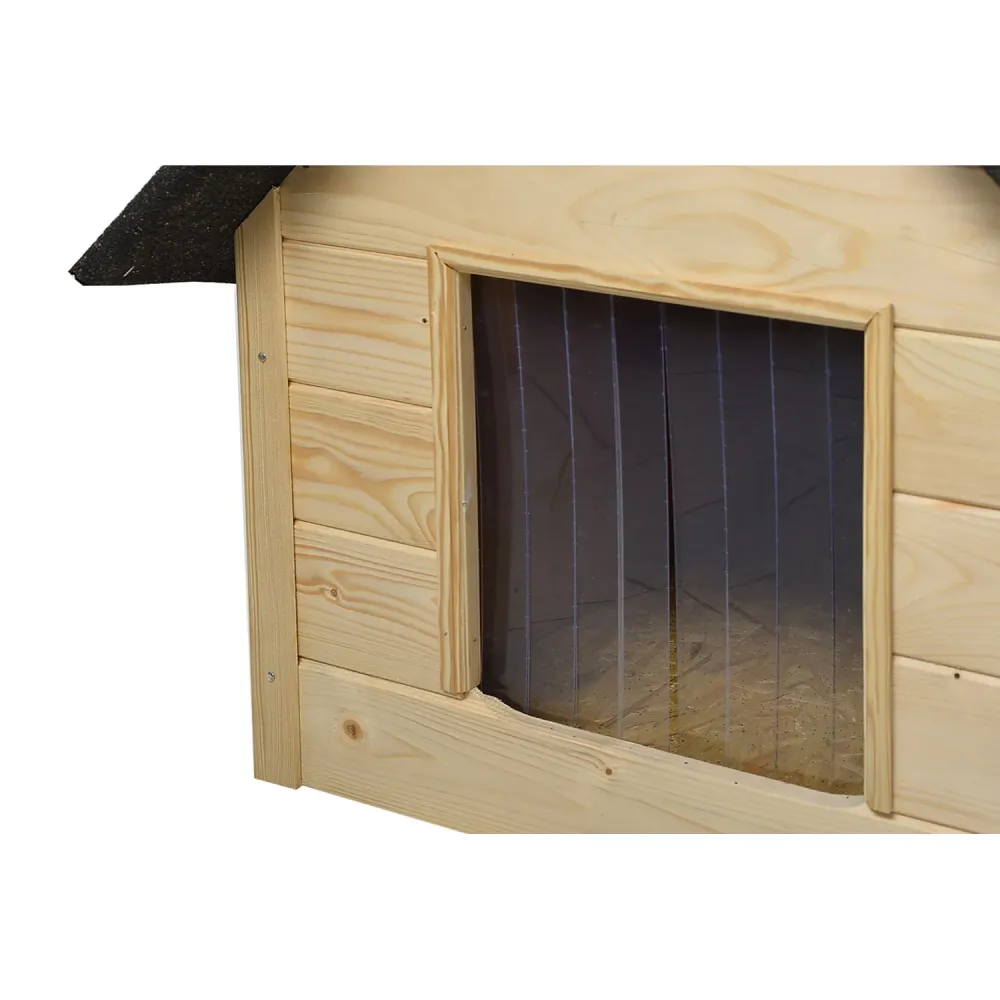 Hund- och kattskjul Woodok, isolerat, trä, spacious XL, självmontering och målning, impregnerad ek blekt