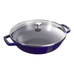 Staub Wok 30 cm, med glaslock, mörkblå