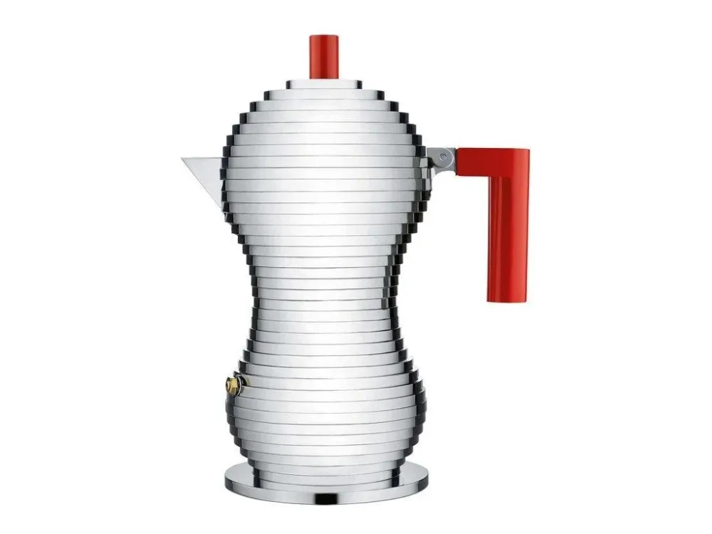 Alessi Espressobryggare för spishäll PULCINA 150 ml, röd